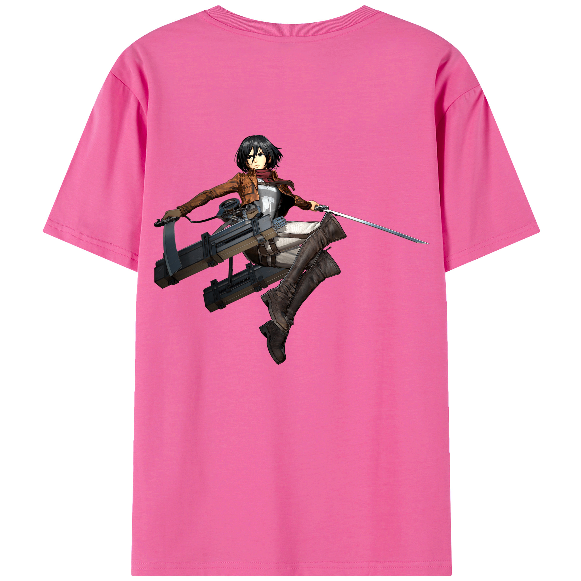 （画像用） 進撃の巨人 ミカサ·アッカーマン Attack on Titan Mikasa Ackerman レディース半袖Tシャツ(バックプリント)